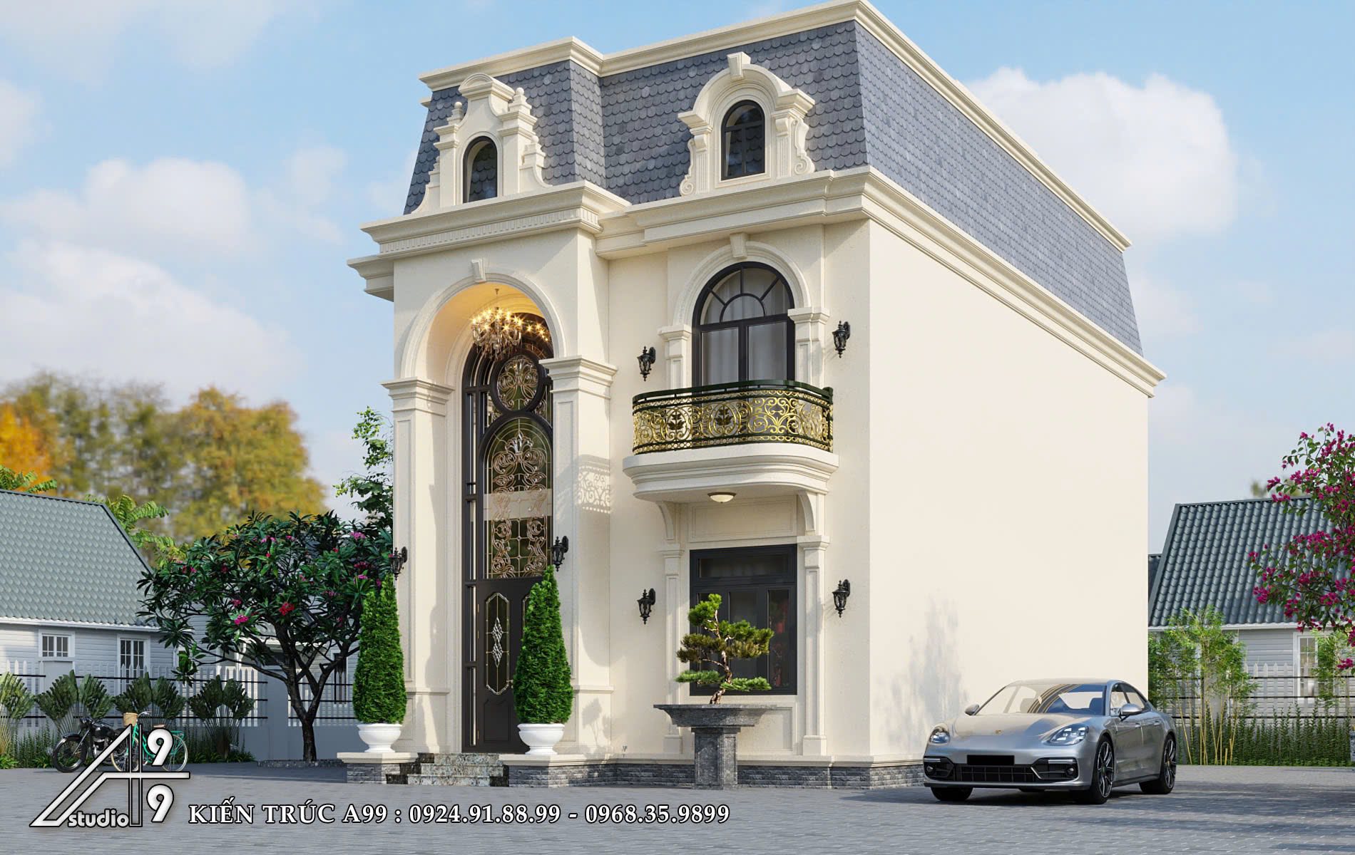 Biệt Thự Tân Cổ Điển Mái Mansard - hình 5