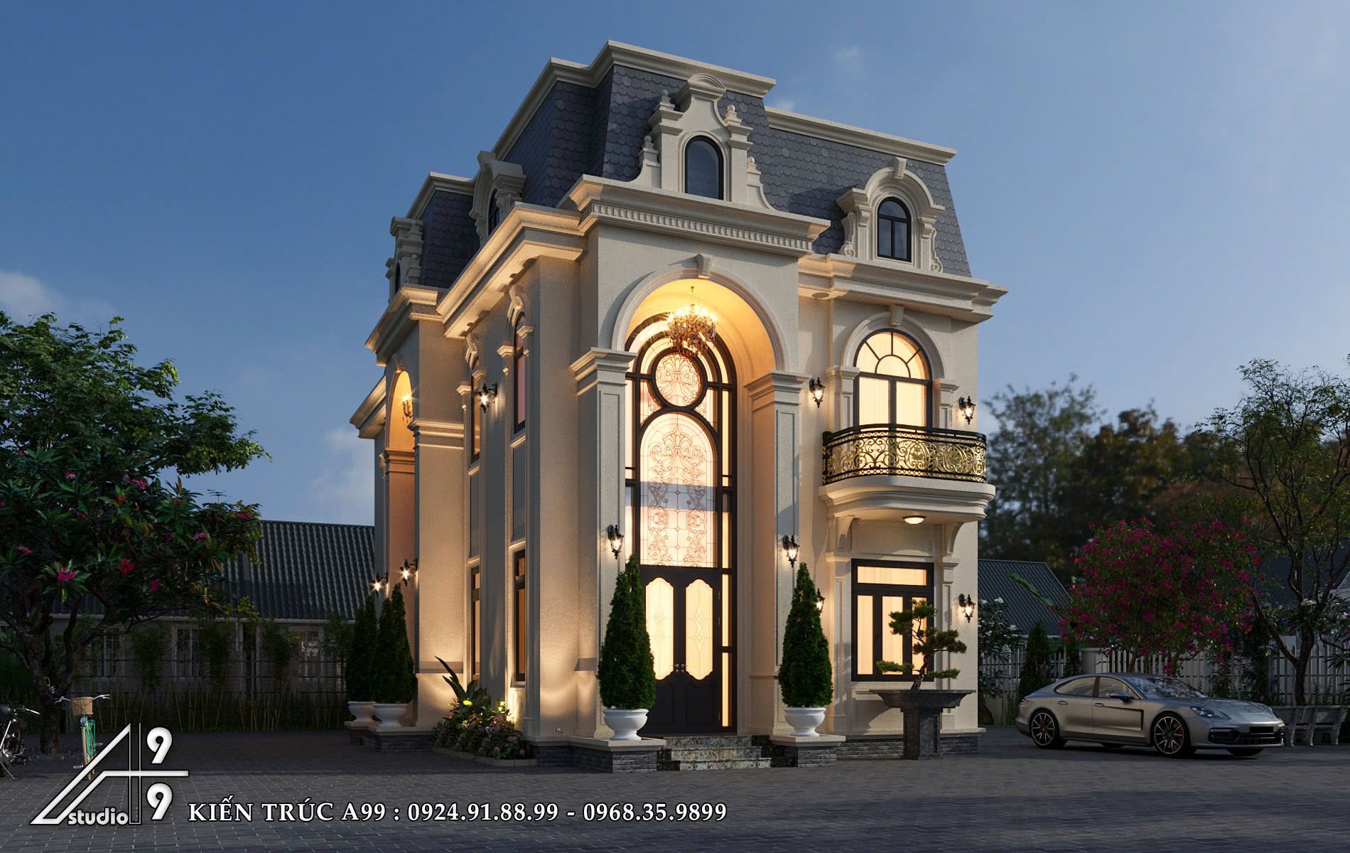 Biệt Thự Tân Cổ Điển Mái Mansard - hình 6