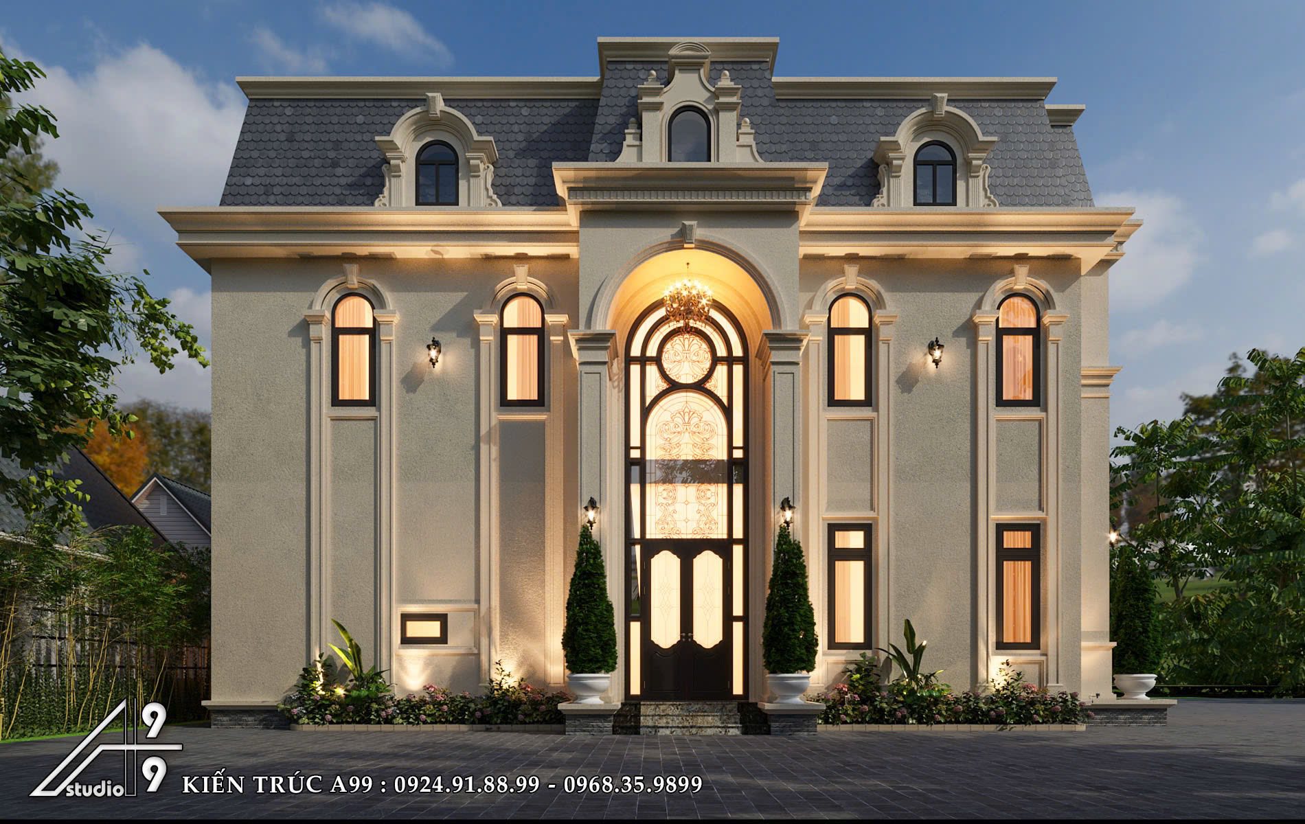 Biệt Thự Tân Cổ Điển Mái Mansard - hình 7