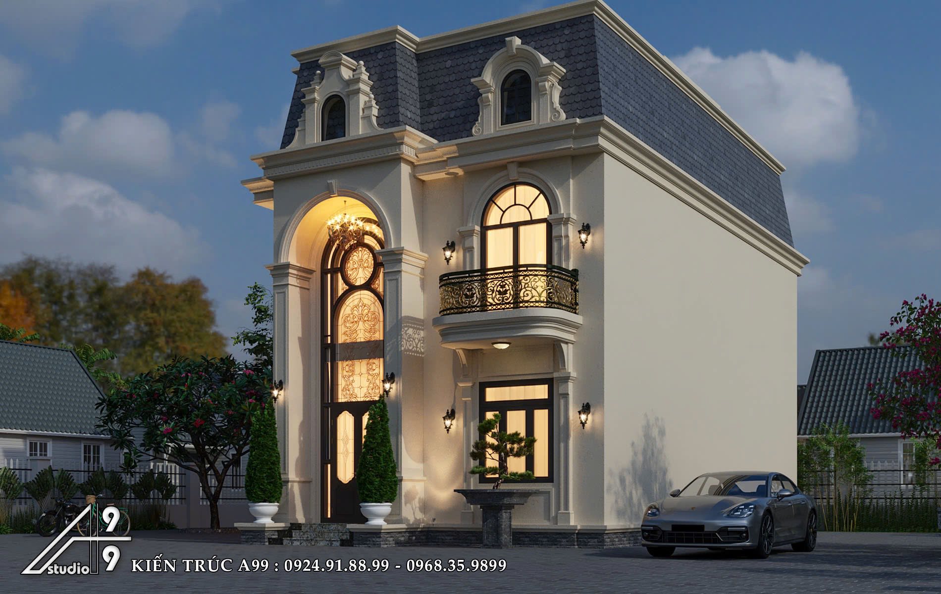 Biệt Thự Tân Cổ Điển Mái Mansard - hình 8