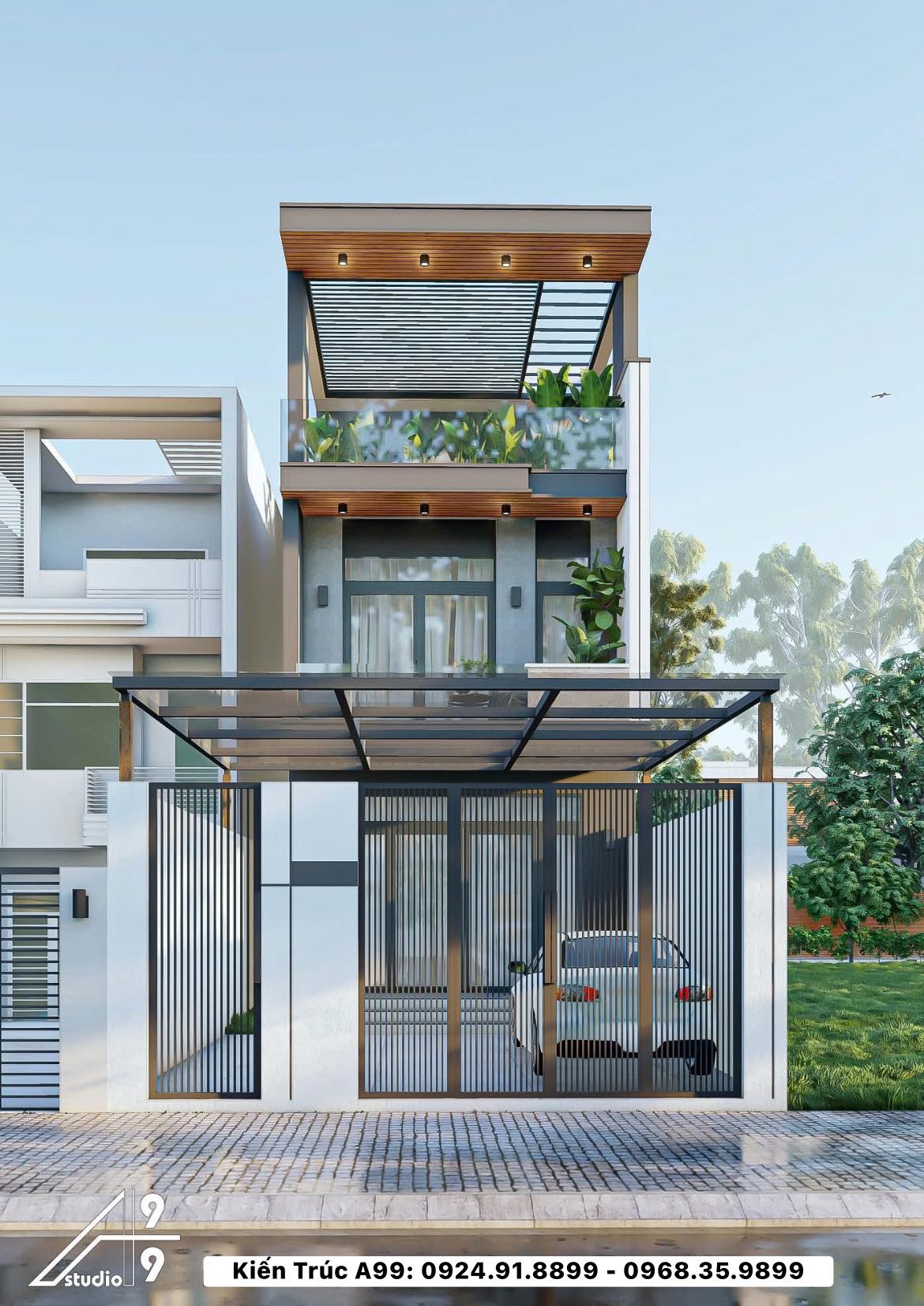 Nhà Phố 3 Tầng Vườn Treo
