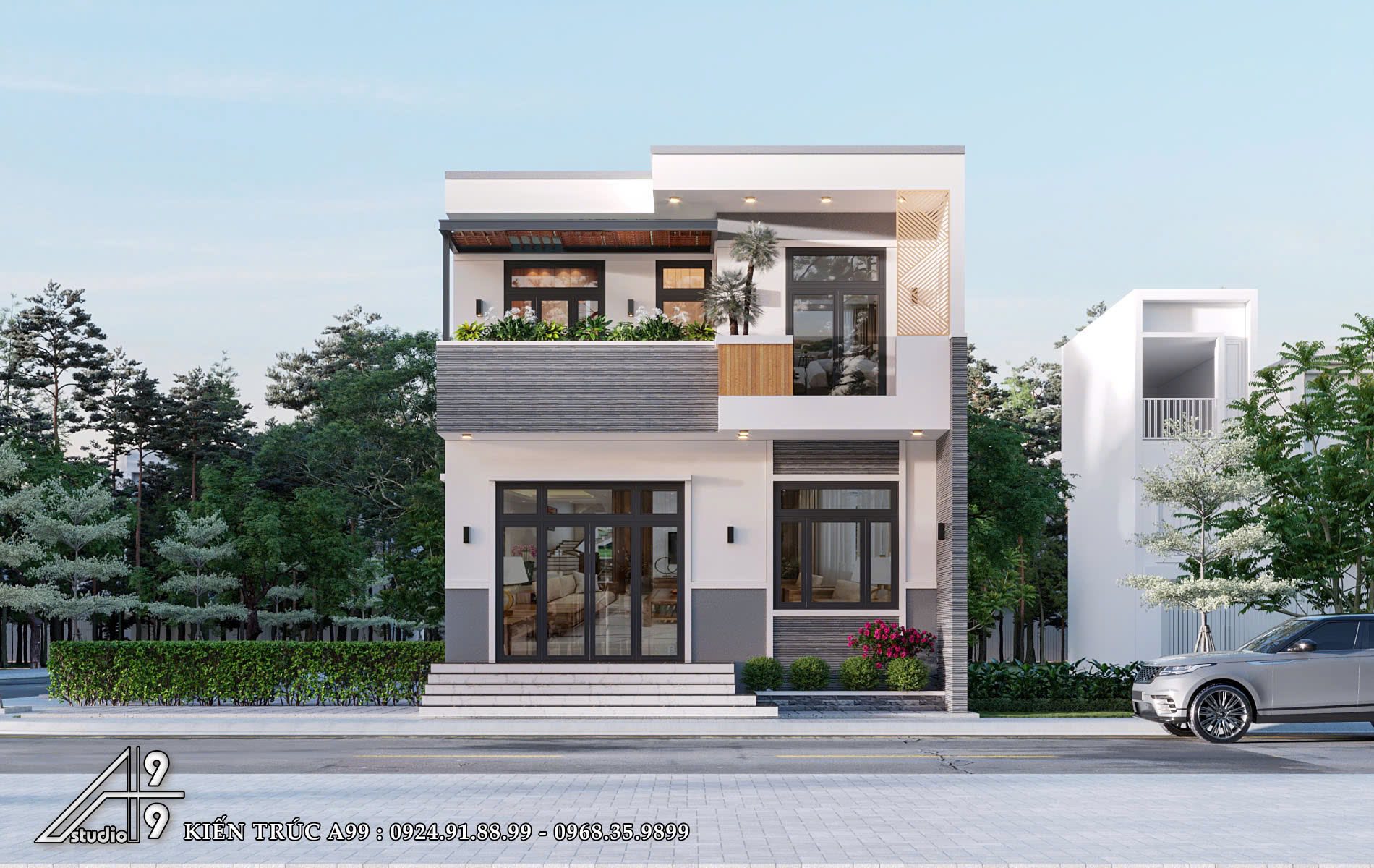 Nhà Phố 2 Tầng Mái Bằng