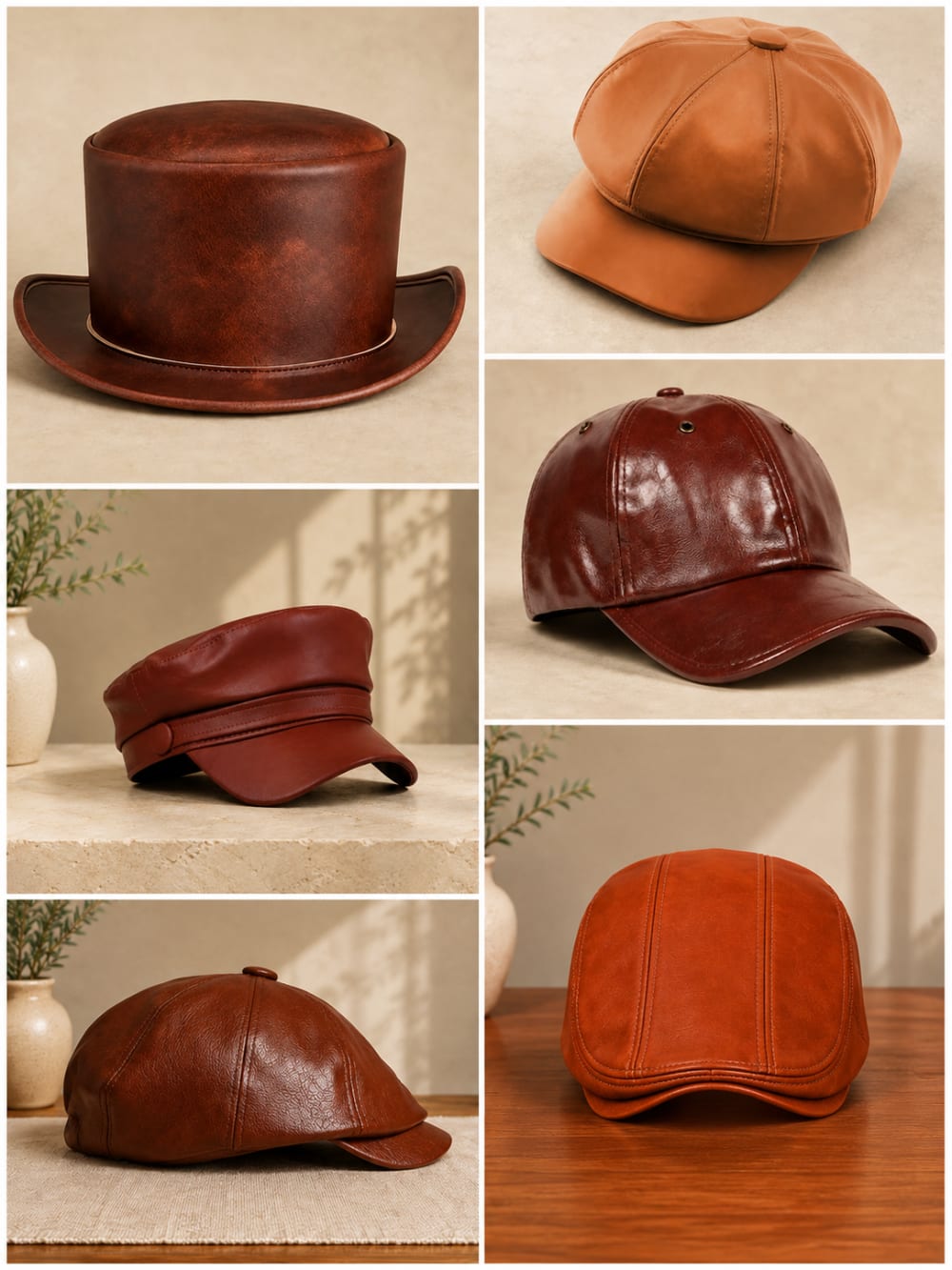Leather hat and cap designs