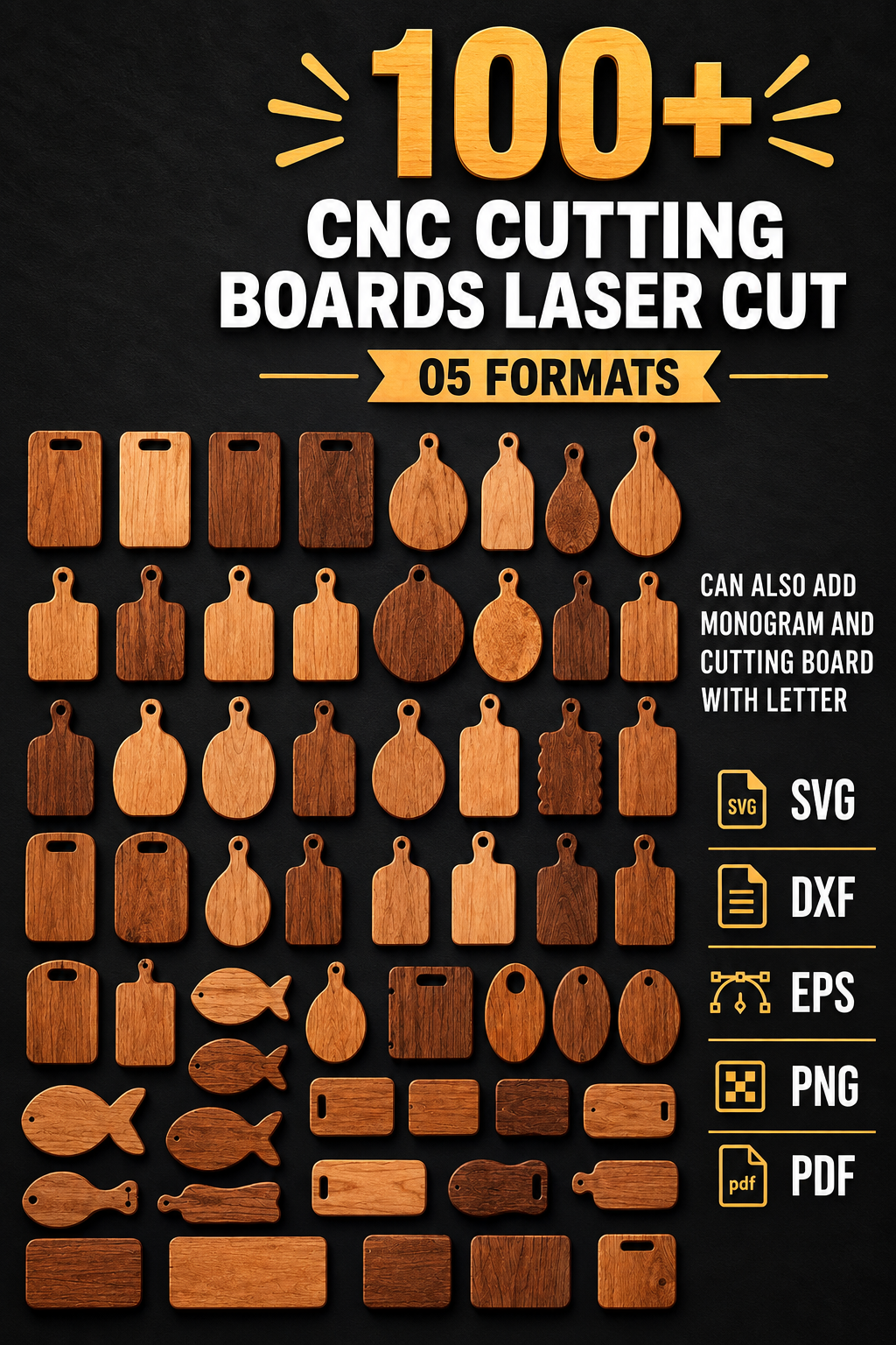 Cutting Boards laser cut design preview