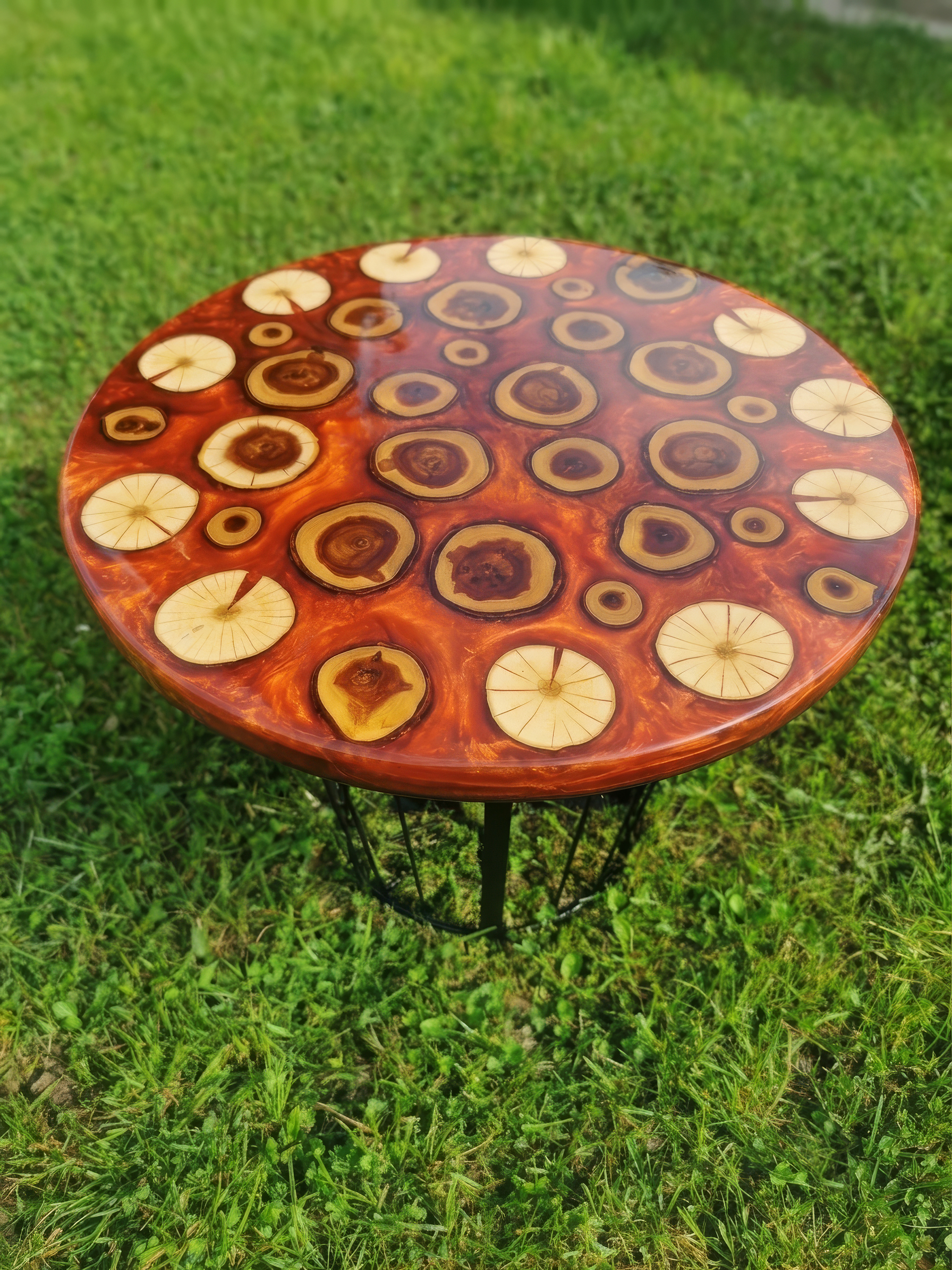 River dining table with epoxy resin