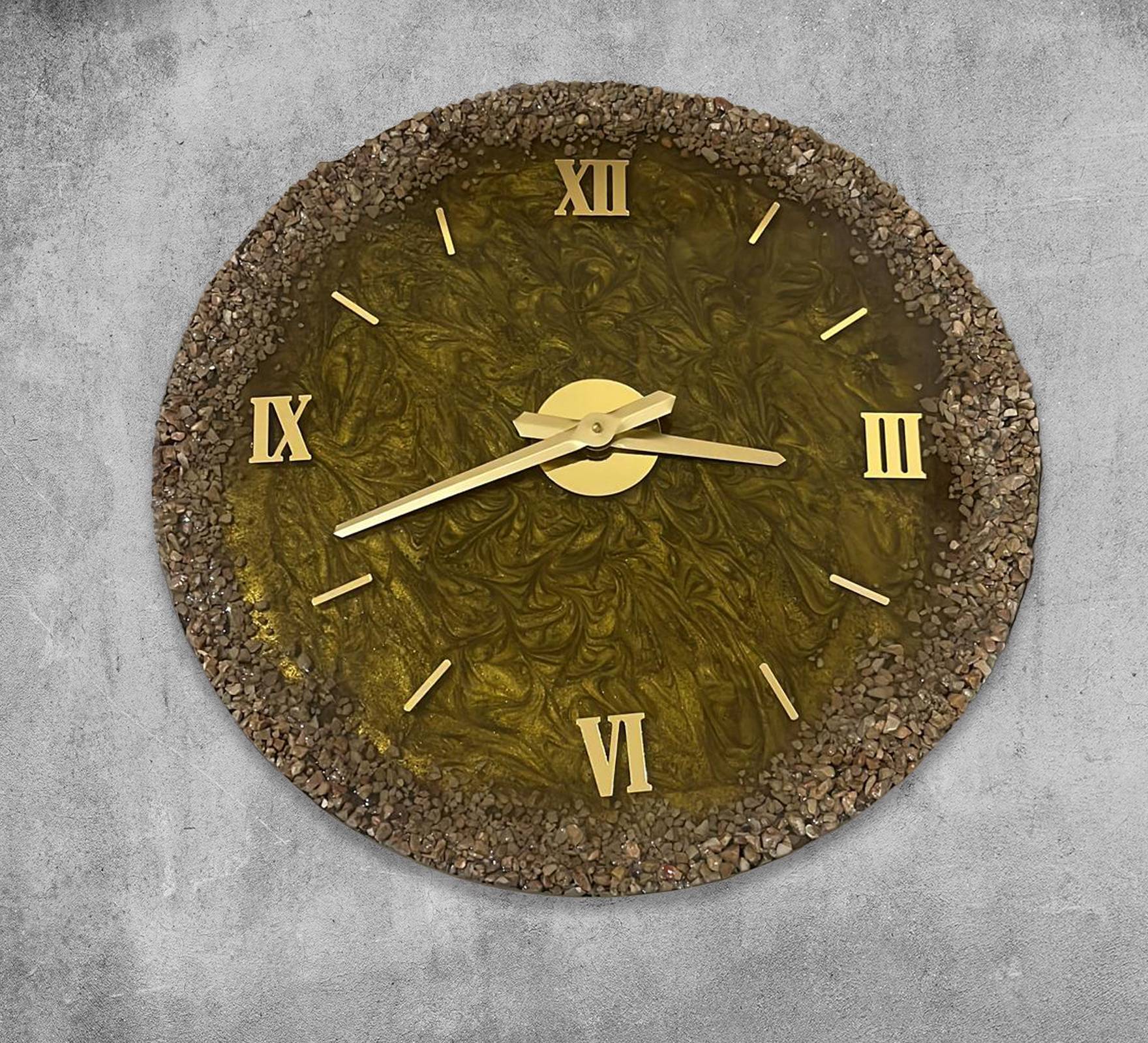 Earth Tone Epoxy Clock