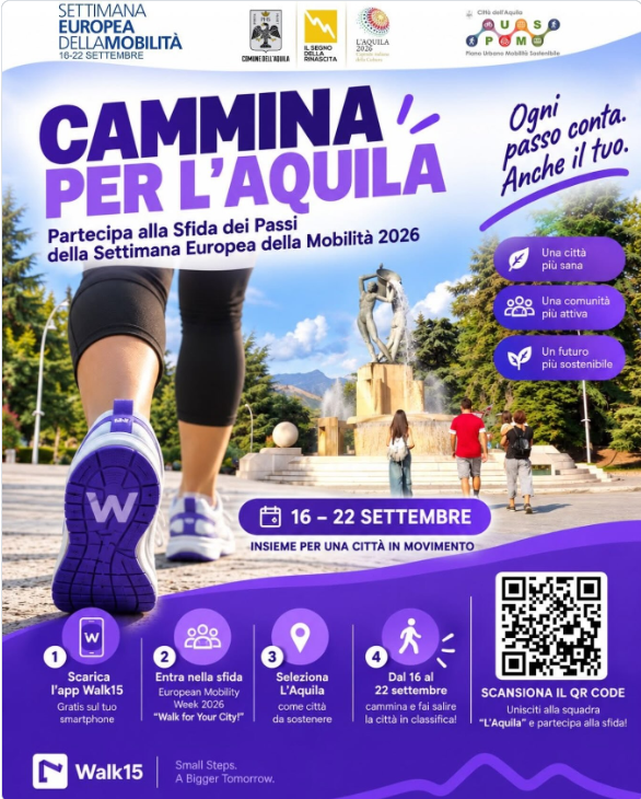 CAMMINA PER L’AQUILA: PARTE LA SFIDA EUROPEA DEI PASSI