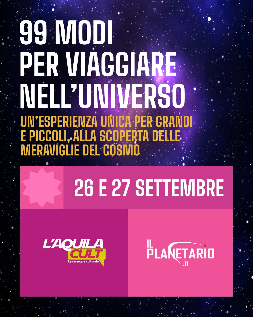 Il cielo si avvicina, almeno per un weekend. 🌌✨