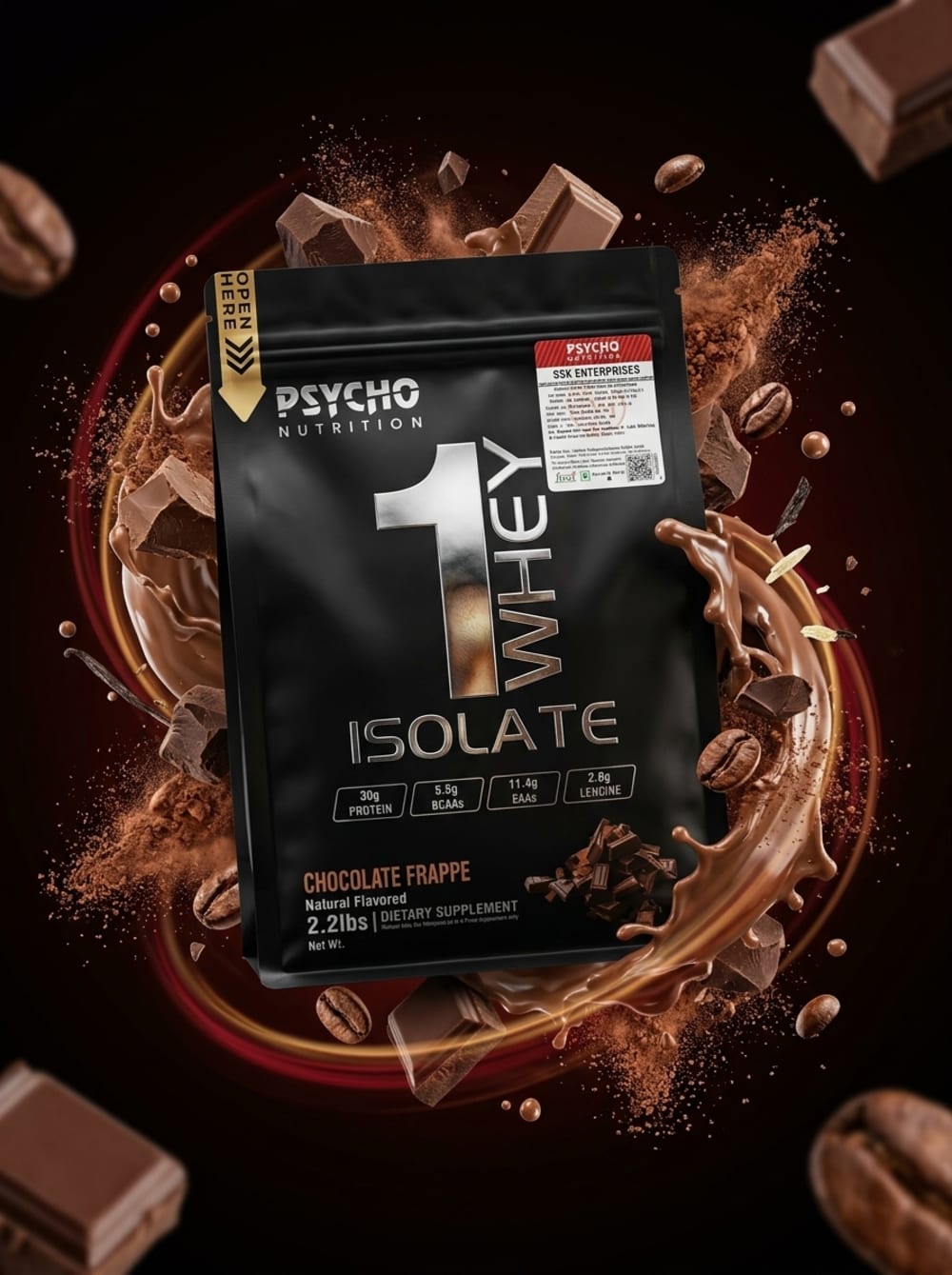 Psycho Nutrition 1 Whey Isolate 1kg front view