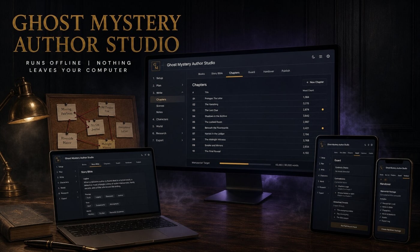 Ghost Mystery Author Studio banner