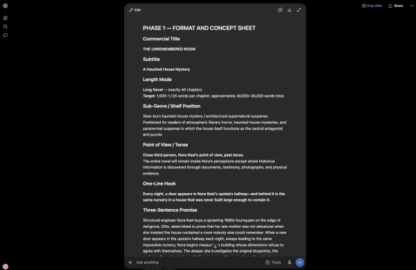 ChatGPT: story bible