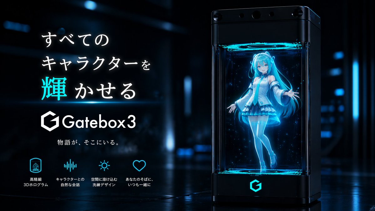 Gatebox3 Hologram Device Ad AI image template preview