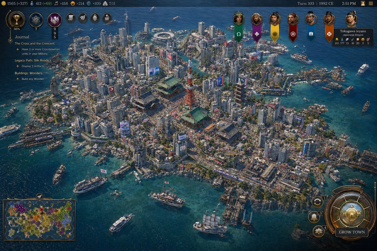 Civilization-Style Tokyo Bay Screenshot AI image template preview