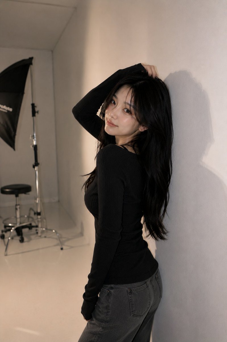Ultra-Realistic Studio Fashion Portrait AI image template preview