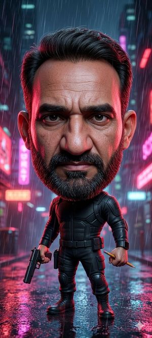 Cyberpunk Chibi Tactical Hero AI image template preview