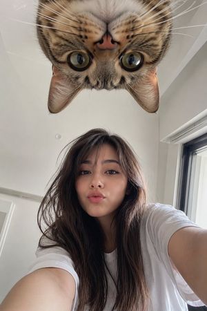 Identity Reference Selfie with Cat AI image template preview