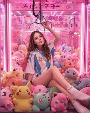 Kawaii Arcade Claw Machine Portrait AI image template preview