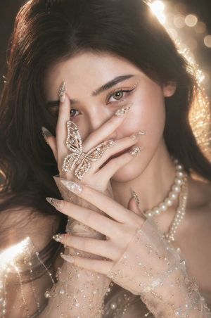 Hyper-Realistic Porcelain Beauty Portrait AI image template preview