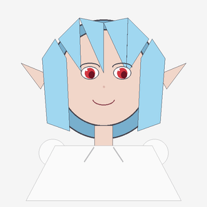 Crude Geometric Blue-Haired Elf Girl AI image template preview