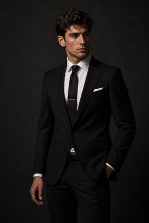 Luxury Male Fashion Studio Portrait AI image template preview