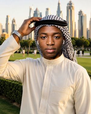 Saudi Luxury Editorial Portrait AI image template preview