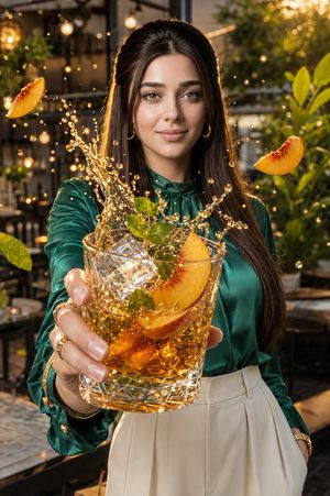 Luxury Lifestyle Outdoor Cafe Portrait AI image template preview