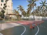 Thumbnail: Sports court among the palm trees