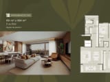Thumbnail: Floor plan of the 3-suite apartment, 161 m² to 164 m² — layout option 1 (current stock)