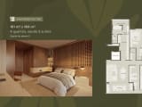 Thumbnail: Floor plan of the 4-bedroom (3-suite) apartment, 161 m² to 164 m² — layout option 2 (current stock)
