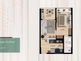 Thumbnail: Floor plan - 36.89m² apartment, 1 bedroom (Units 4 and 8)