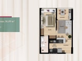 Thumbnail: Floor plan - 36.89m² apartment, 1 bedroom (Unit 5)