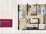 Thumbnail: Floor plan - 55.18m² apartment, 2 bedrooms (Unit 2)