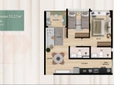 Thumbnail: Floor plan - 55.22m² apartment, 2 bedrooms (Unit 6)