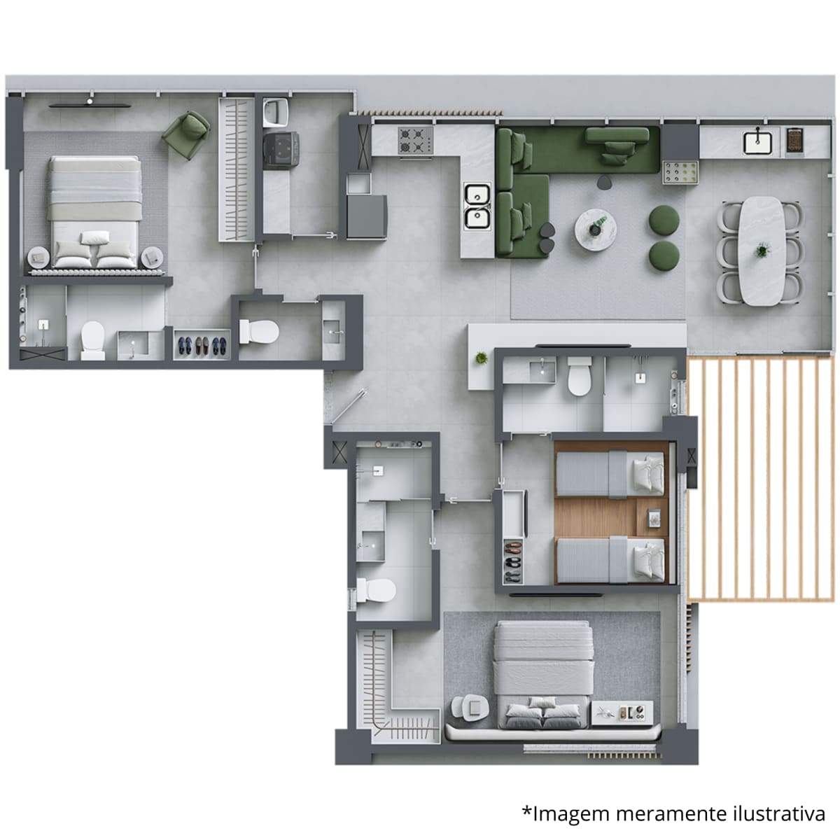 Planta Apartamento 95m² e 105m²