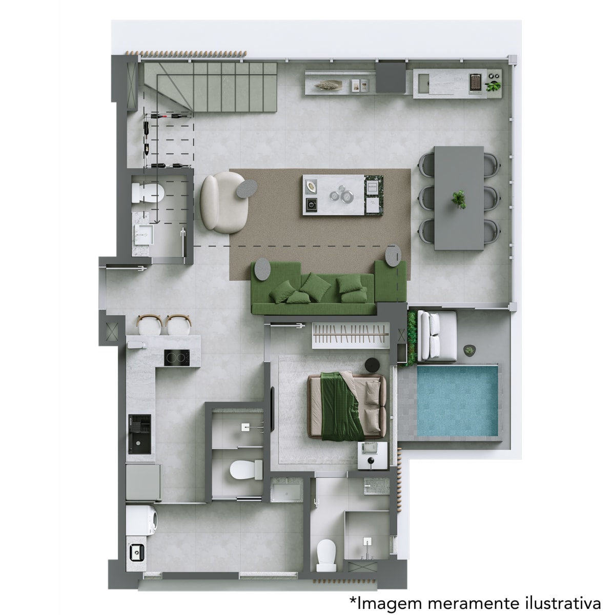 Planta Duplex Térreo 119m²