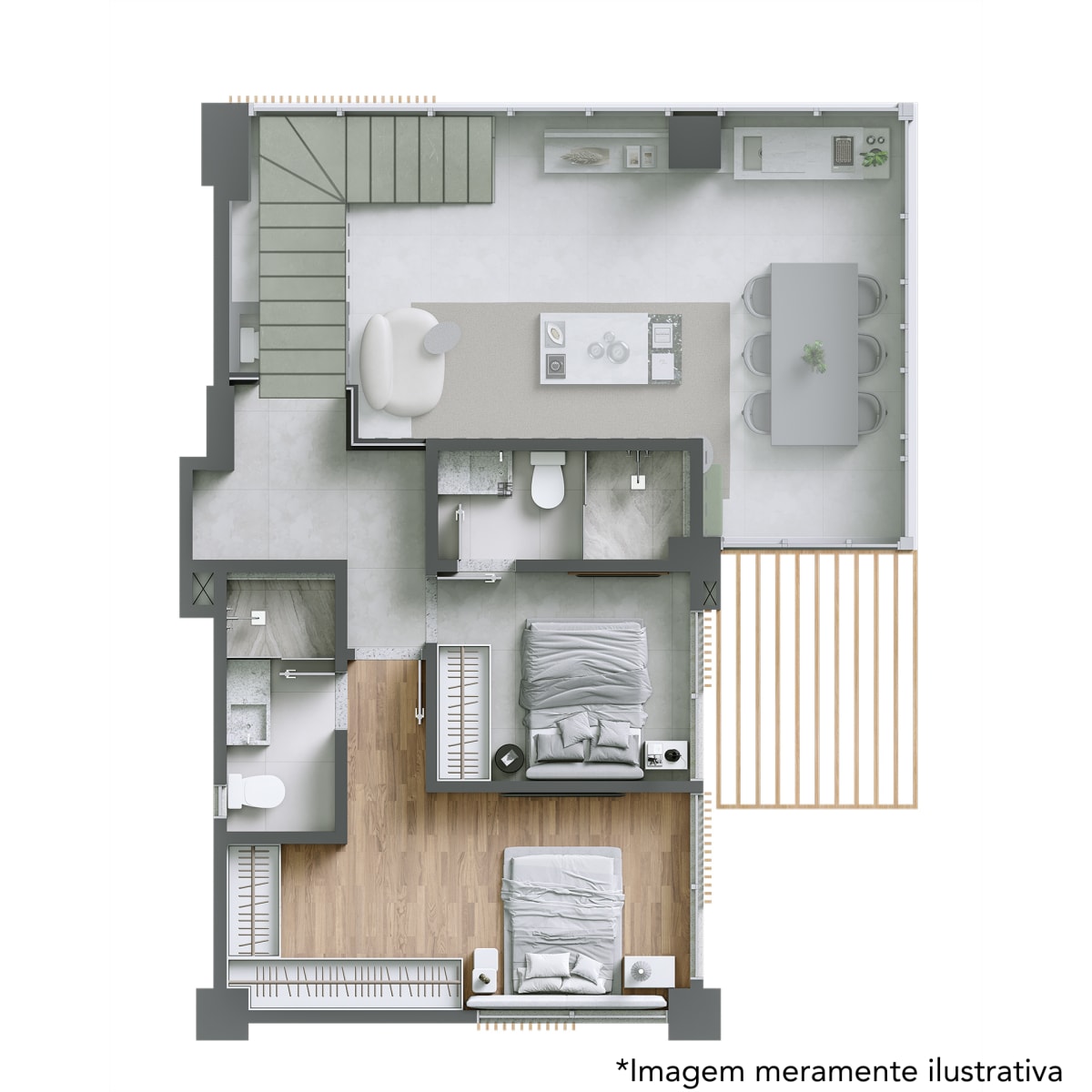 Planta Duplex Superior 119m²