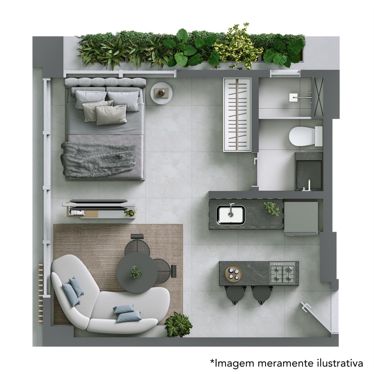 Planta Studio 30m²