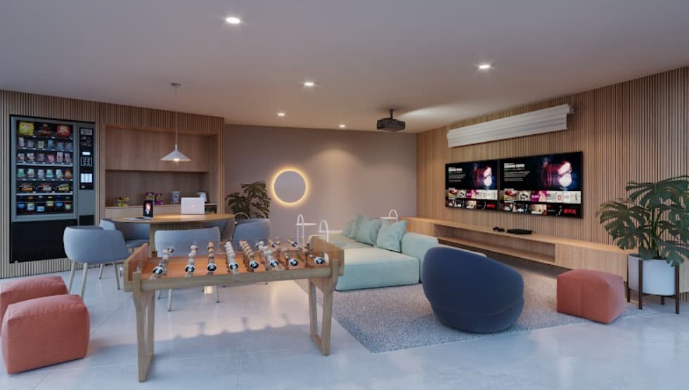 Teen space with cinema and games