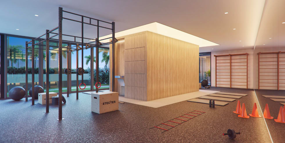 Functional training space with equipment