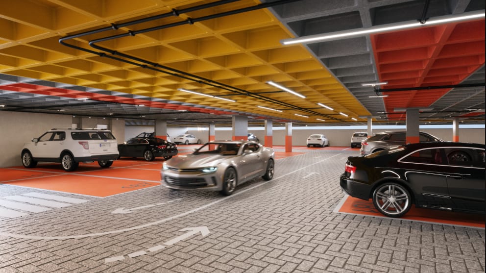 Covered garage at Essenza Paiva