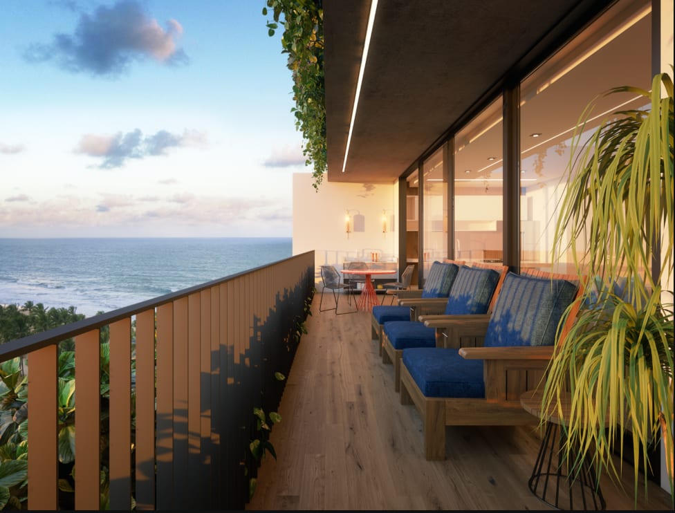 Terrace lounge at sunset
