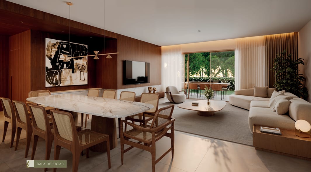 Decorated living room, Apartamento Jardim (typology already sold out)