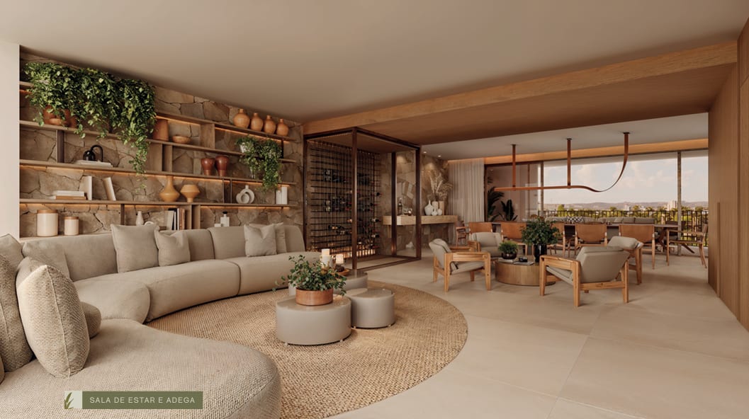 Living room and wine cellar, Coberturas Lineares unit (typology already sold out)