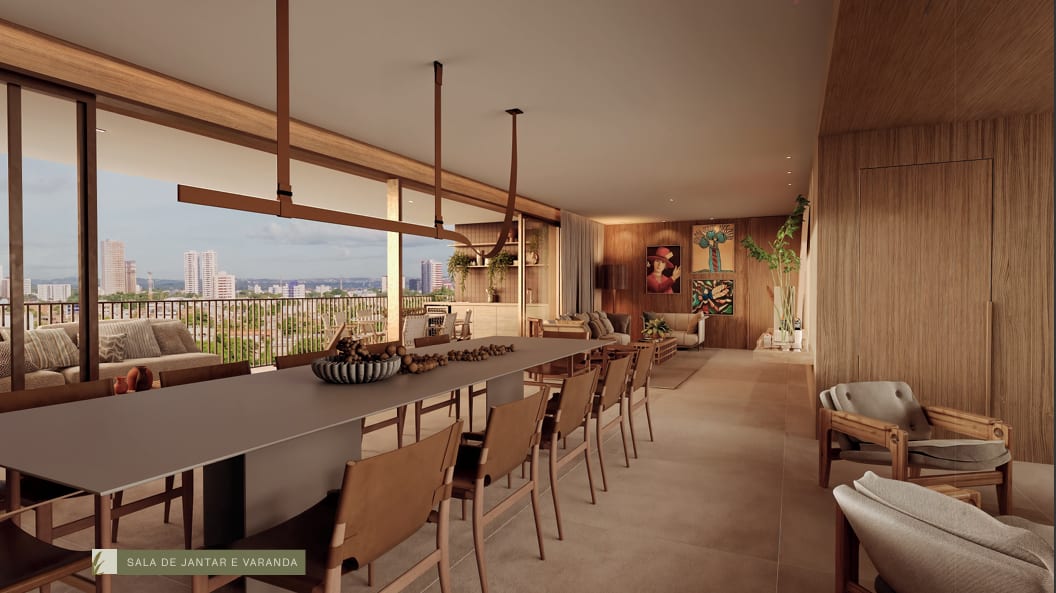 Dining room and balcony with panoramic view, Coberturas Lineares unit (typology already sold out)