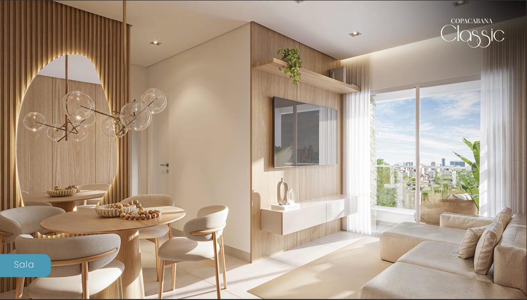 Living and dining room at Copacabana Classic