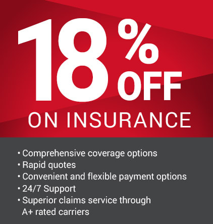 18 percent off on insurance promotion banner