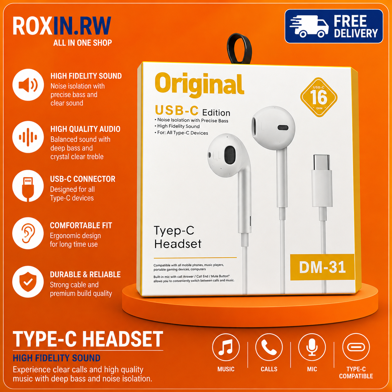 Original USB-C Headset DM-31