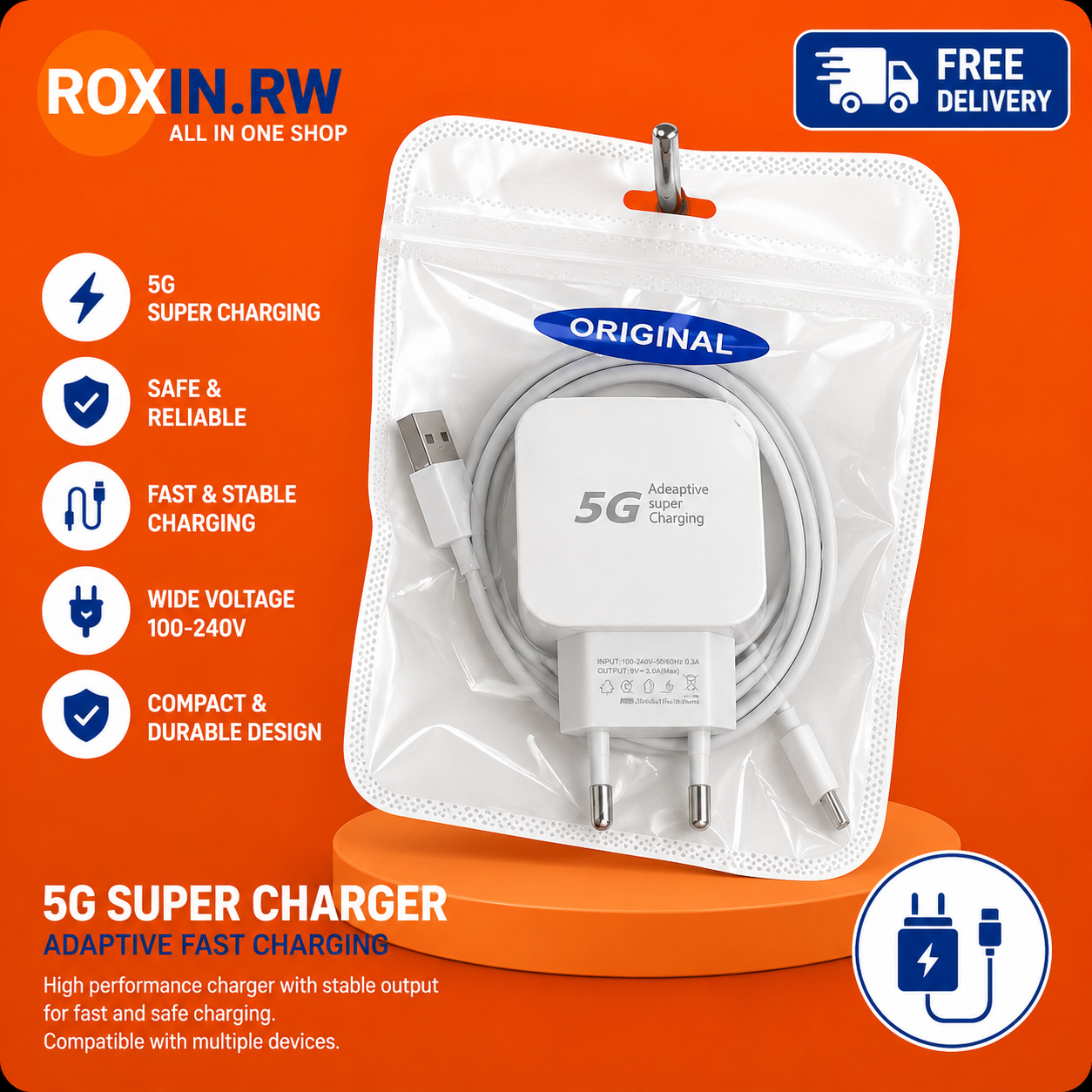 5G Super Charger + USB Cable