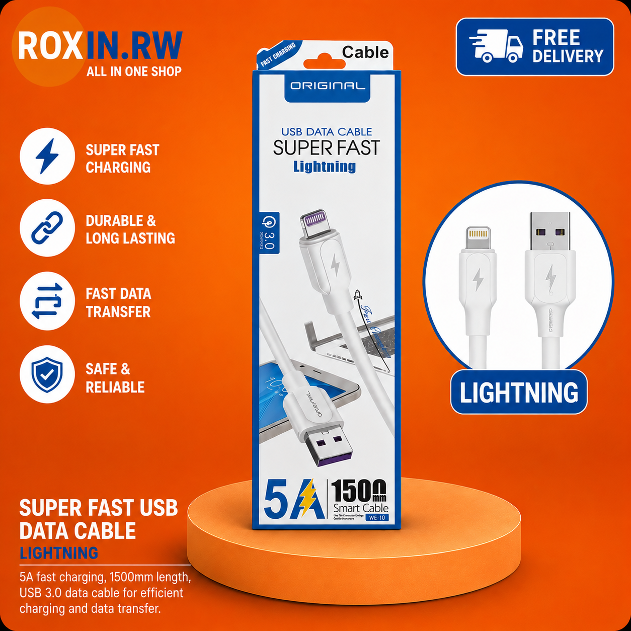 Original Super Fast USB Data Cable – I-phone