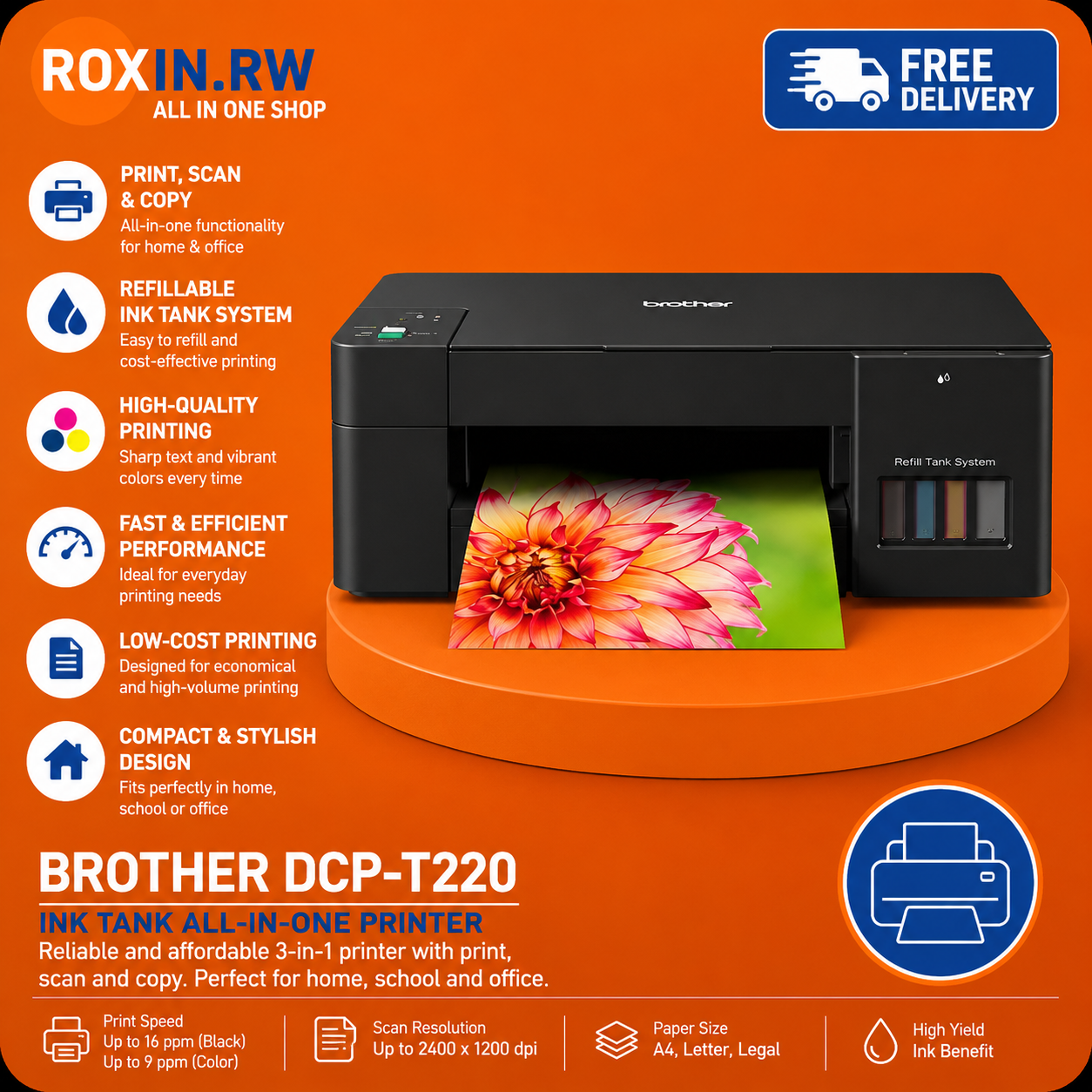 Brother DCP-T220 Ink Tank All-in-One Printer